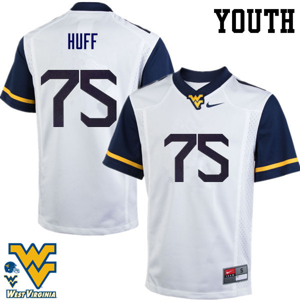 NCAA Youth Sam Huff West Virginia Mountaineers White #75 Nike Stitched Football College Authentic Jersey FV23T06EG